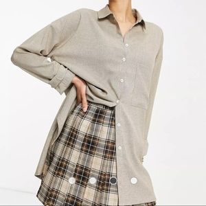 4th & Reckless Tall maxi shirt in beige